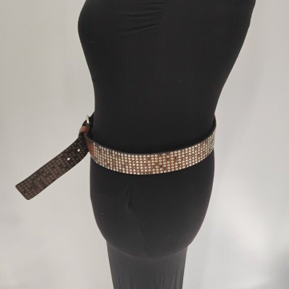 LIEBE SKIND BERLIN LEATHER BELT LK B24 85 CM SIZE M RHINESTONE BEADED - Picture 5 of 10